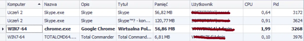 Lista aplikacji